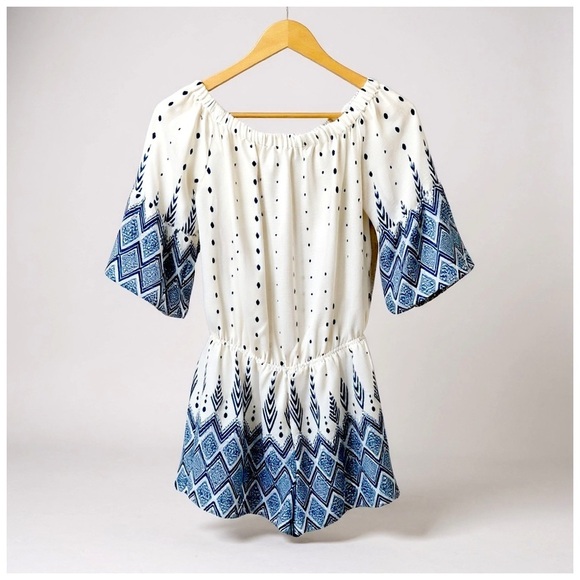 Collective Concepts Women’s 3/4 Sleeve Above-the-Knee Dress. Blue, White. XS​​​ - Picture 4 of 15